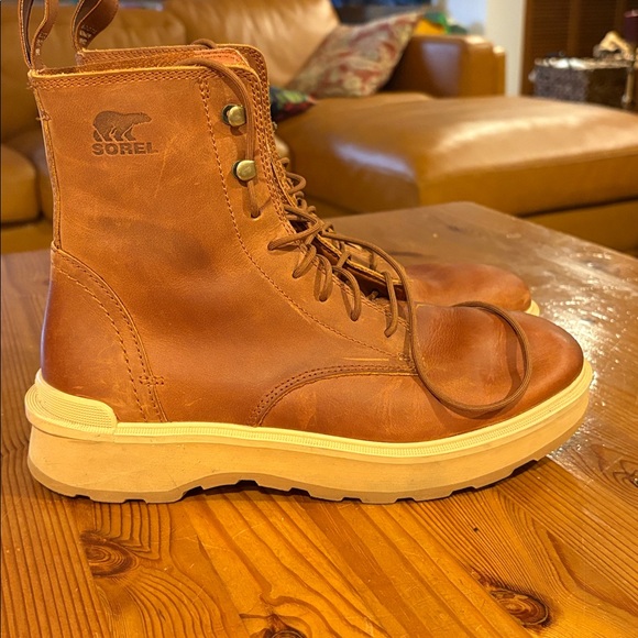 Sorel Tan Leather Lace-Up Boots - Picture 1 of 12